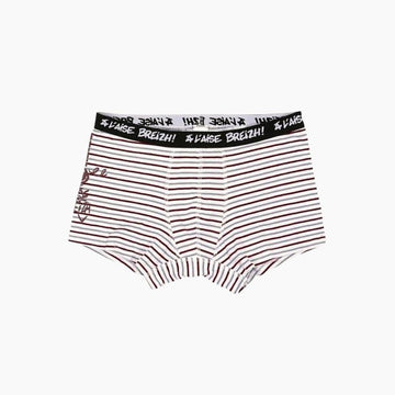 Boxer A l'aise Breizh Rayures Blanc / bordeaux
