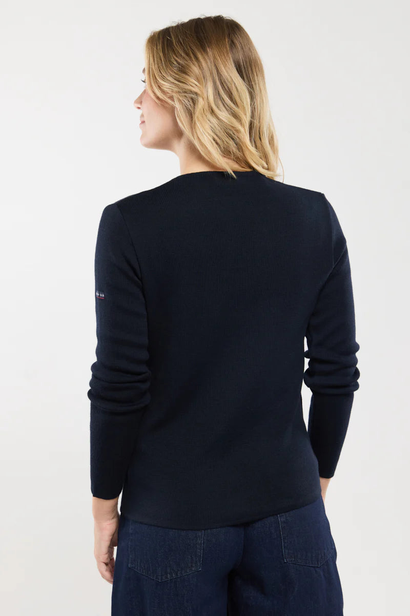 Cardigan-Locronan-en-laine-et-acrylique-rich-navy