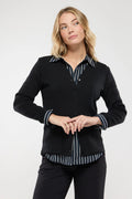 Cardigan-col-v-laine-et-acrylique-noir
