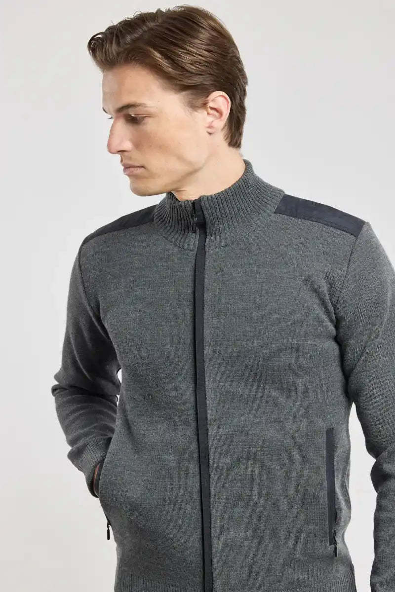 Cardigan-gris-chine