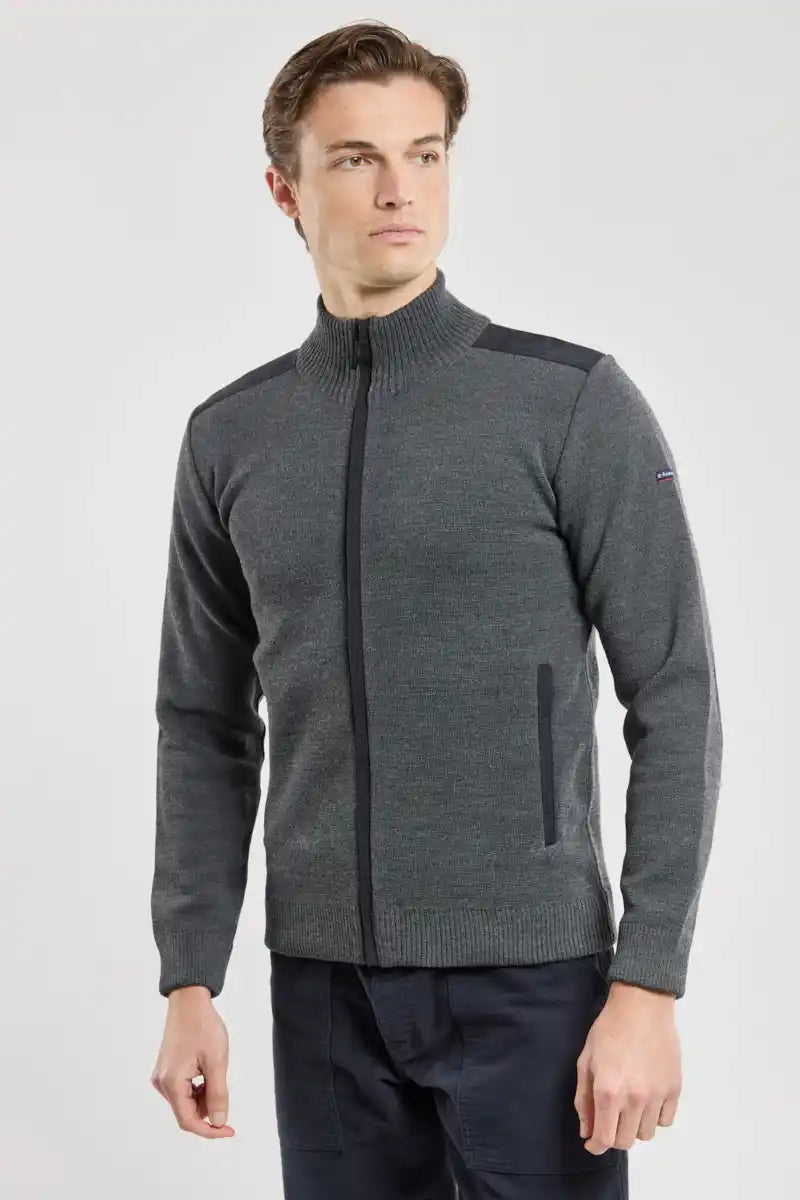 Cardigan-gris-chine