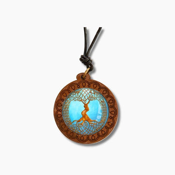 Collier Bois et Cuir Arbre de Vie Infini