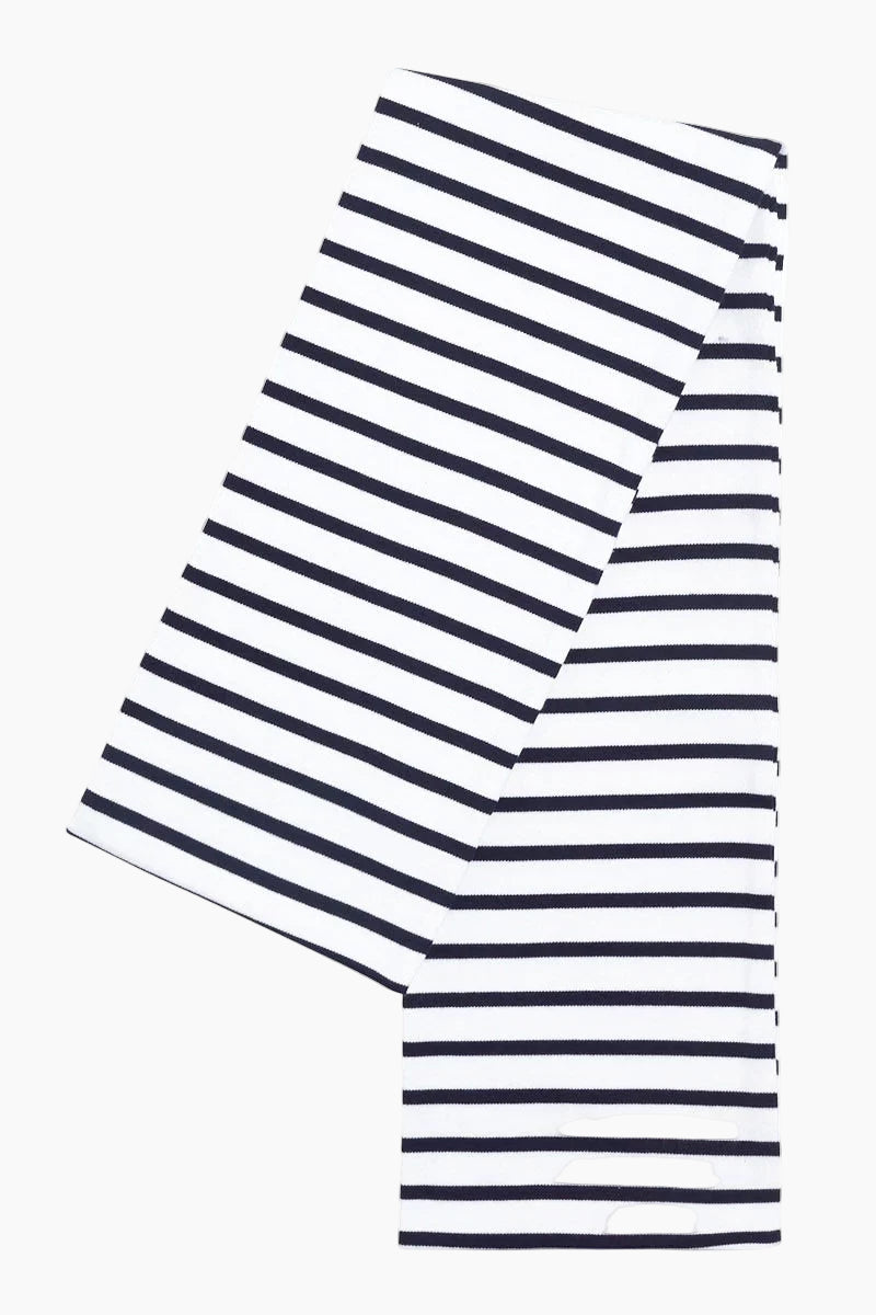 Echarpe-rayee-Pagaie-coton-epais-navy-blanc