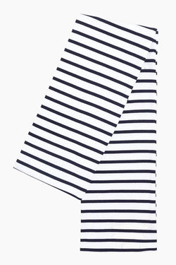 Echarpe-rayee-Pagaie-coton-epais-blanc-navire