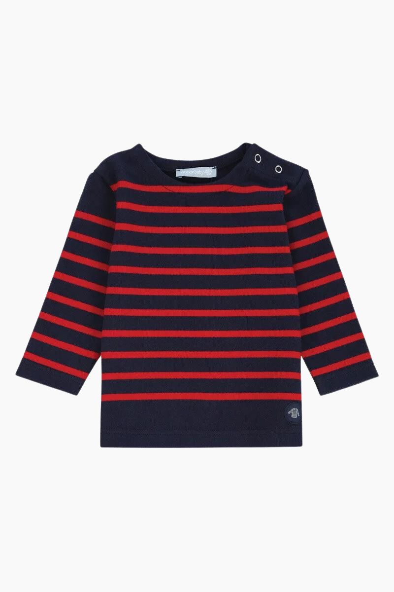 Marinière "Amiral" Baby en Coton Epais blanc navire