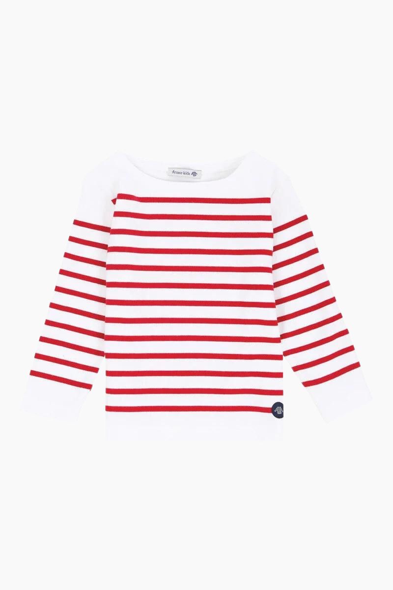 Marinière "Amiral" Kids en Coton blanc braise