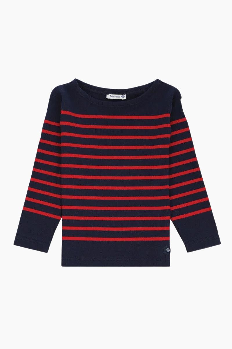 Marinière "Amiral" Kids en Coton navire braise