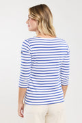 Mariniere-Cap-Coz-en-coton-leger-blanc-etoile-dos