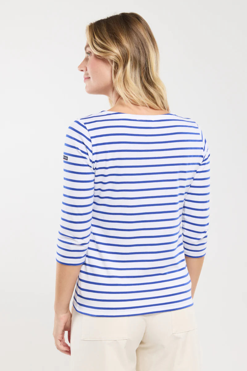 Mariniere-Cap-Coz-en-coton-leger-blanc-etoile-dos