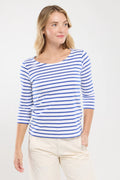 Mariniere-Cap-Coz-en-coton-leger-blanc-etoile-face