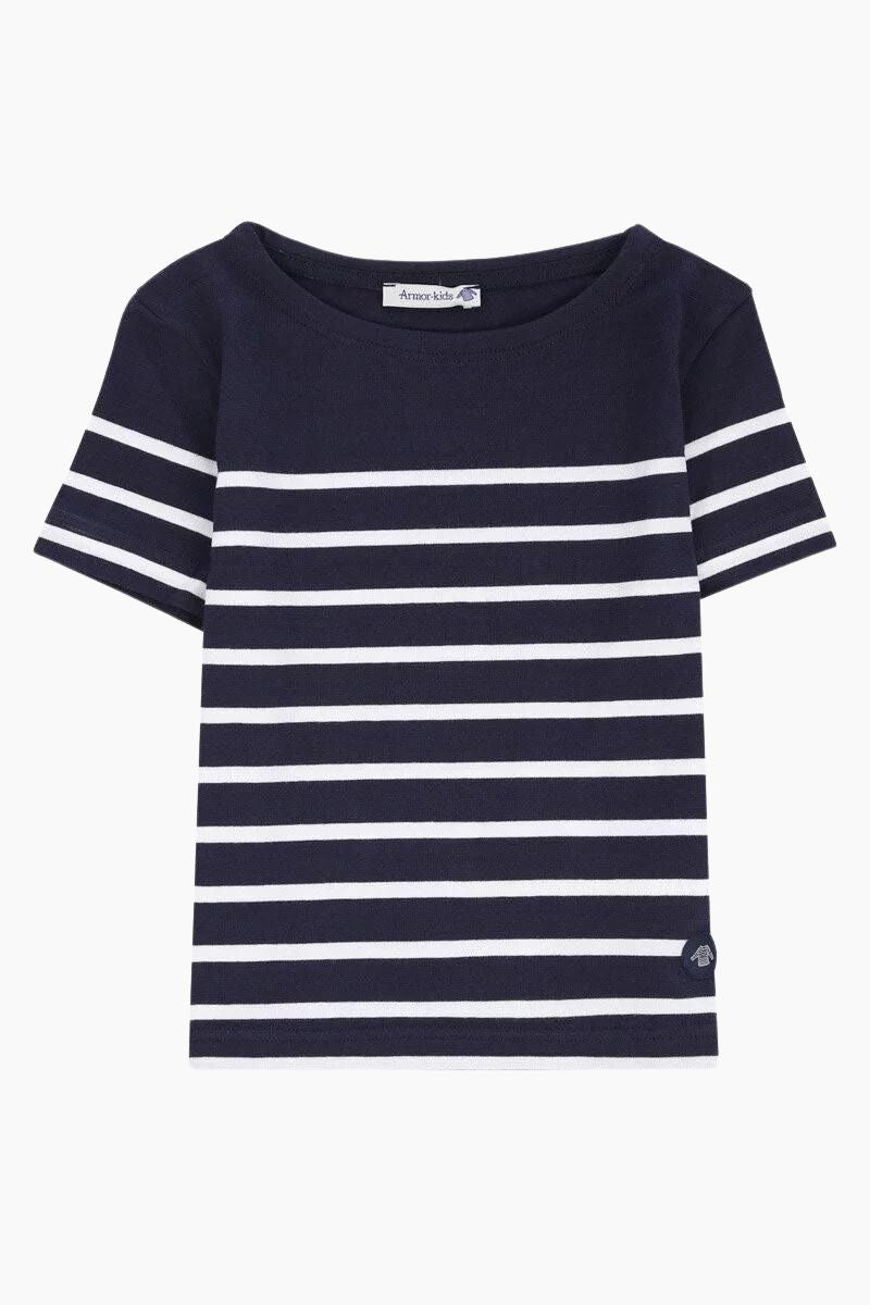 Marinière "Etel" Kids en Coton navire blanc