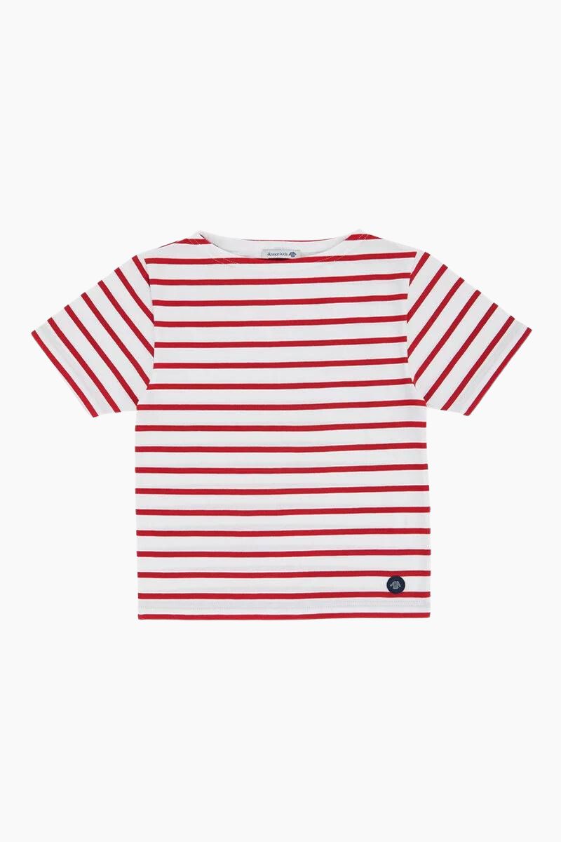 Marinière "Hoëdic" Kids en Coton Léger blanc braise