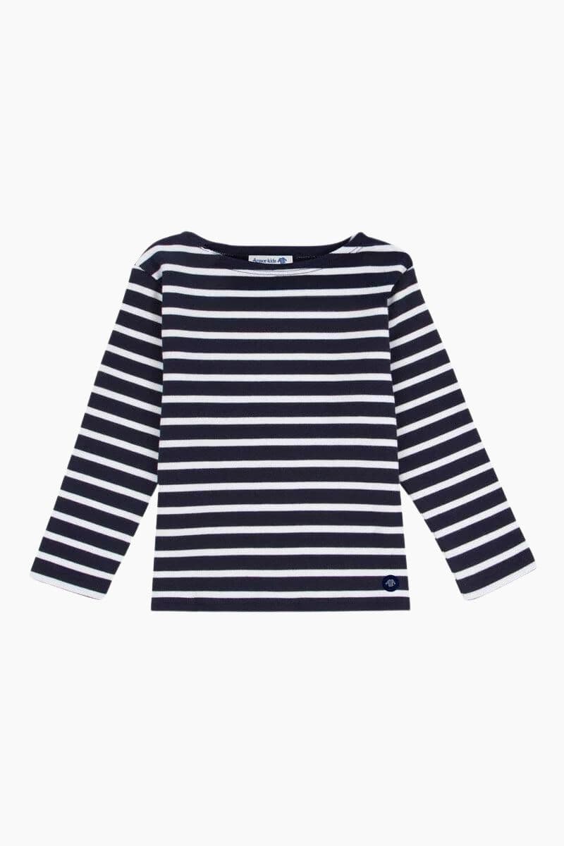 Marinière "Loctudy" Kids en Coton navire blanc