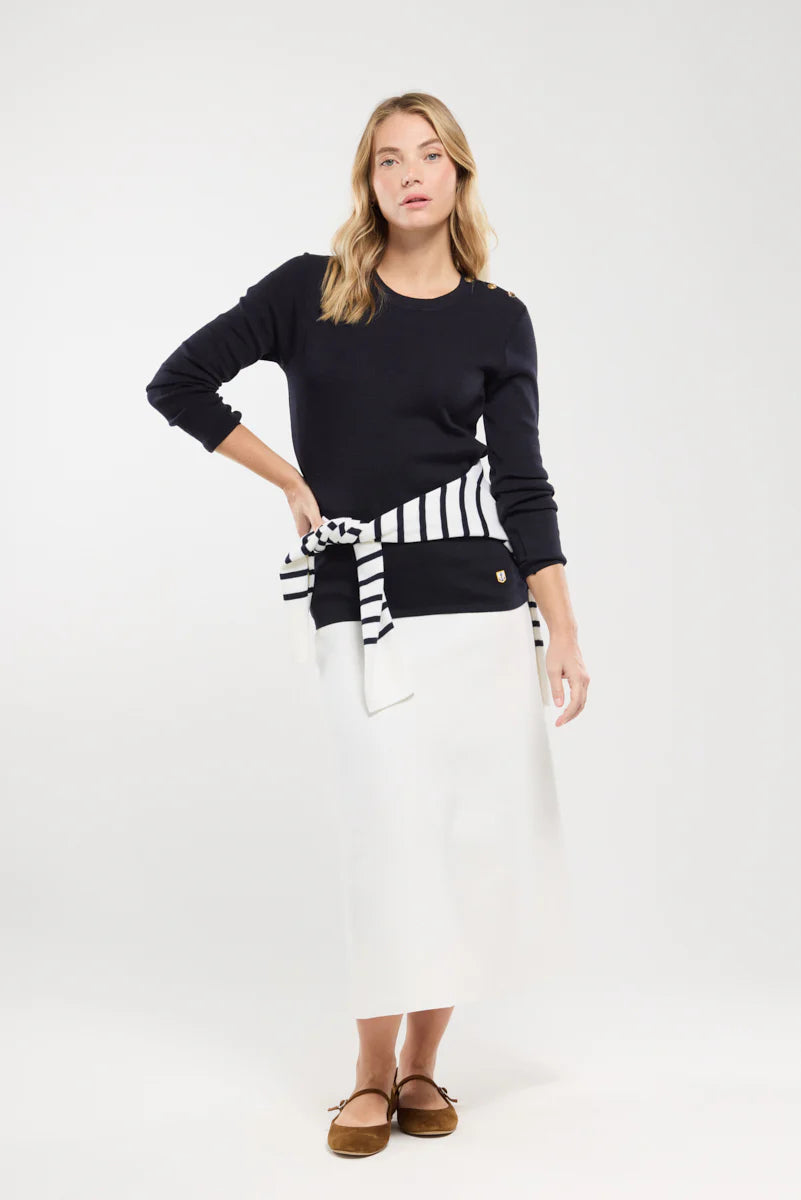 Pull marin Auray - maille haute densité - vue de face
