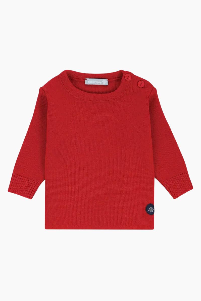 Pull Marin "Briac" Baby en Laine Mérinos braise