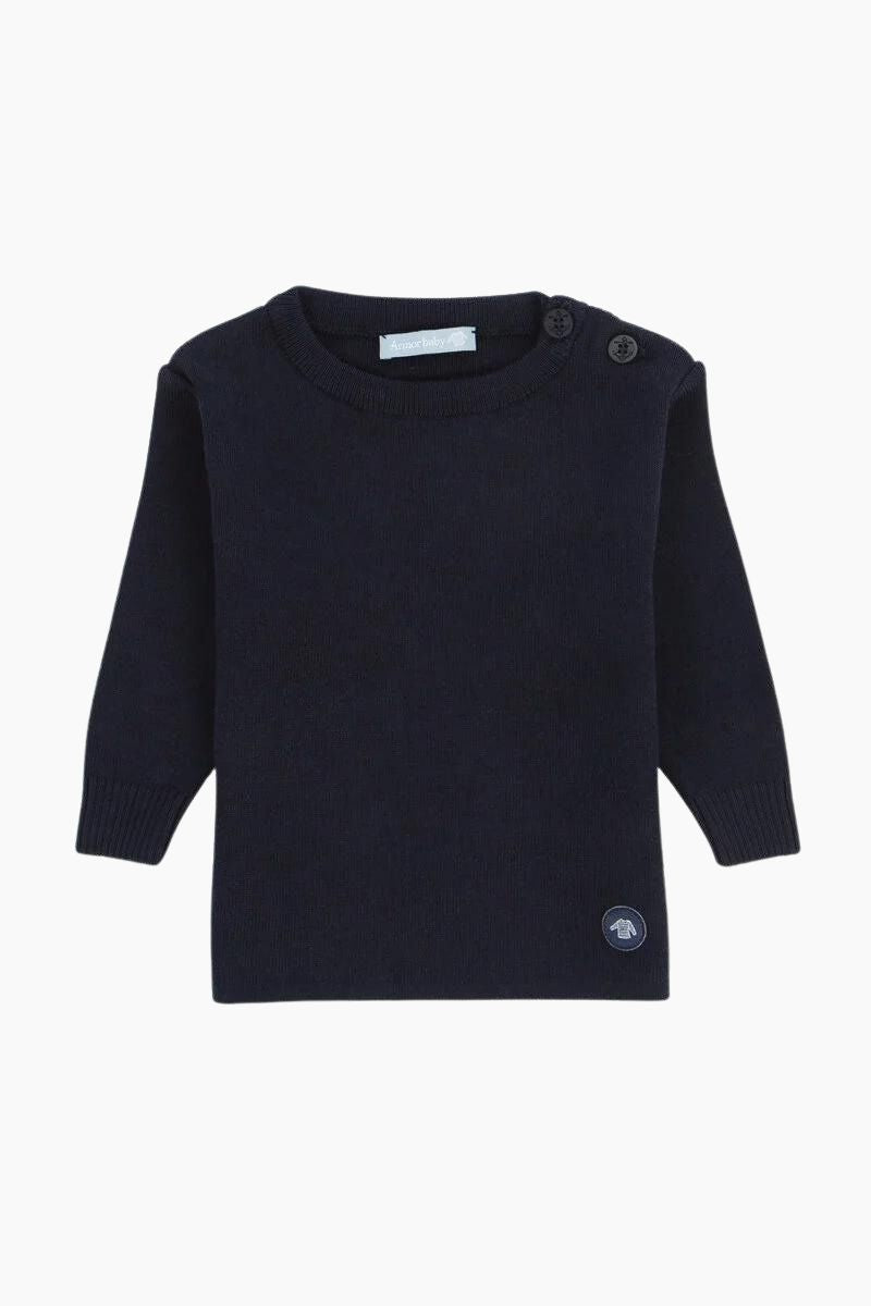 Pull Marin "Briac" Baby en Laine Mérinos navire braise