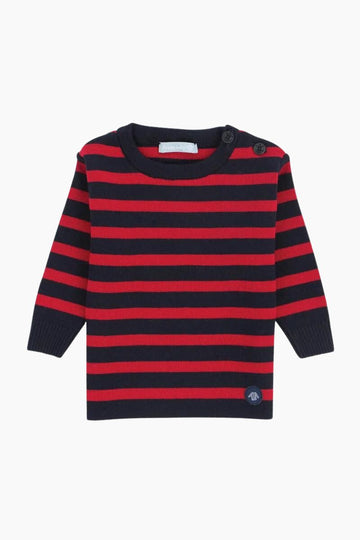 Pull Marin "Briac" Baby en Laine Mérinos navire braise