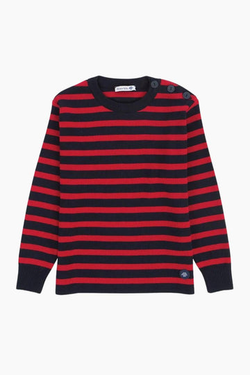 Pull Marin "Briac" Kids en Laine navire braise