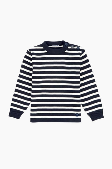 Pull Marin Rayé "Fouesnant" Kids en Laine et Acrylique navire nature
