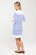 Robe-Ile-Tudy-en-coton-epais-blanc-etoile-dos