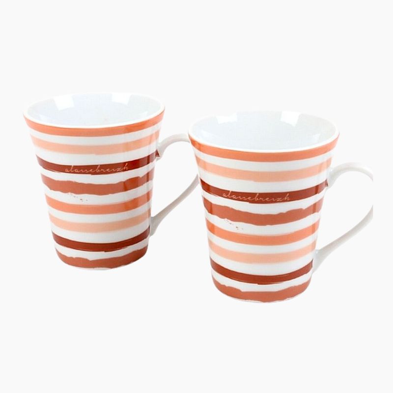 Set 2 Mugs Rayé Terracotta - A l'Aise Breizh