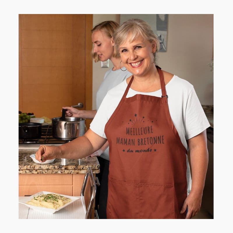 Tablier Meilleure Maman Bretonne du Monde marron